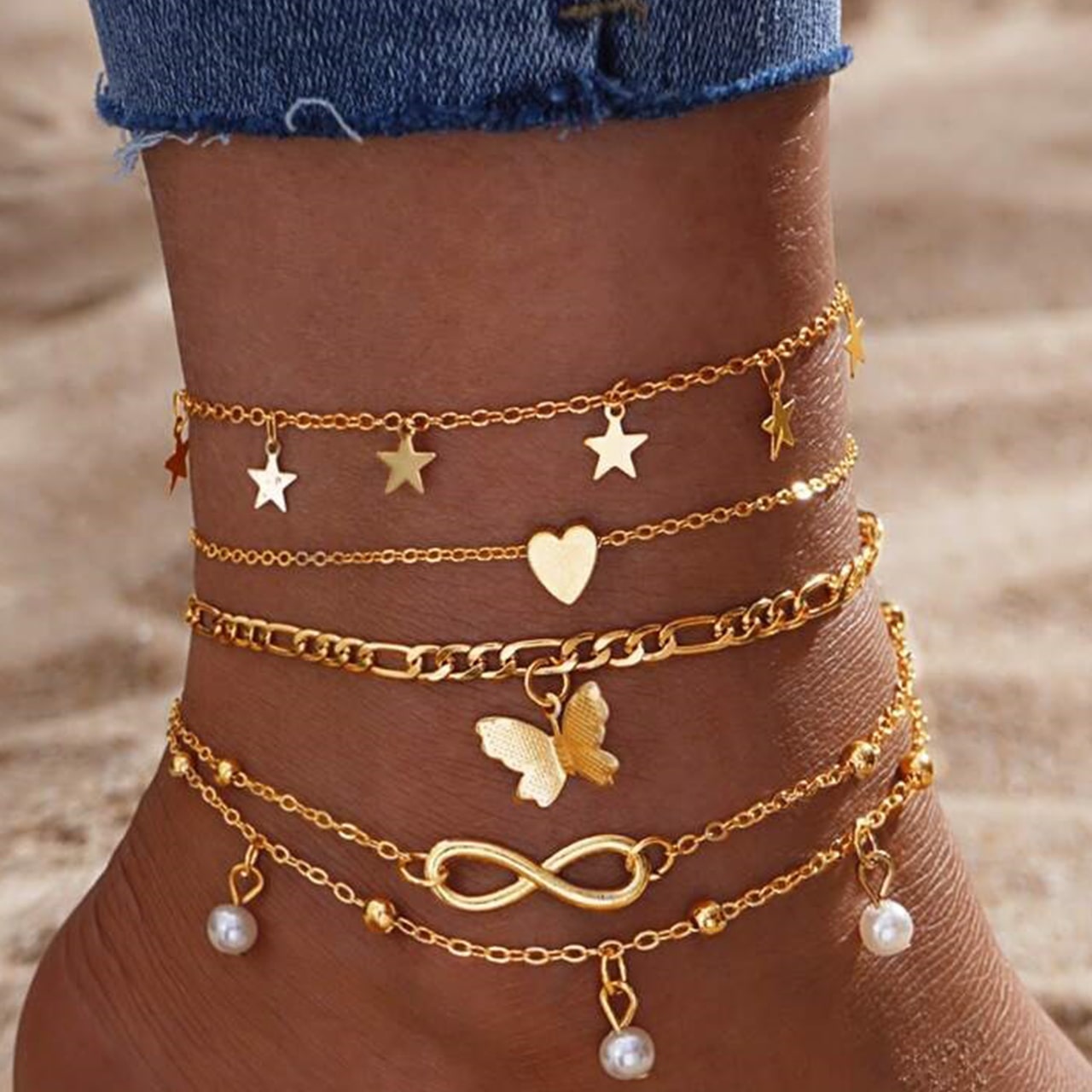 SummerSet, set di 4 braccialetti per caviglia - Image 5